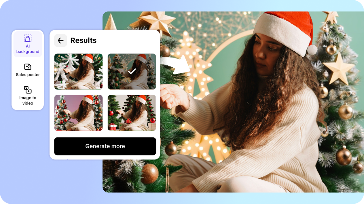 AI-powered Christmas background with a single click